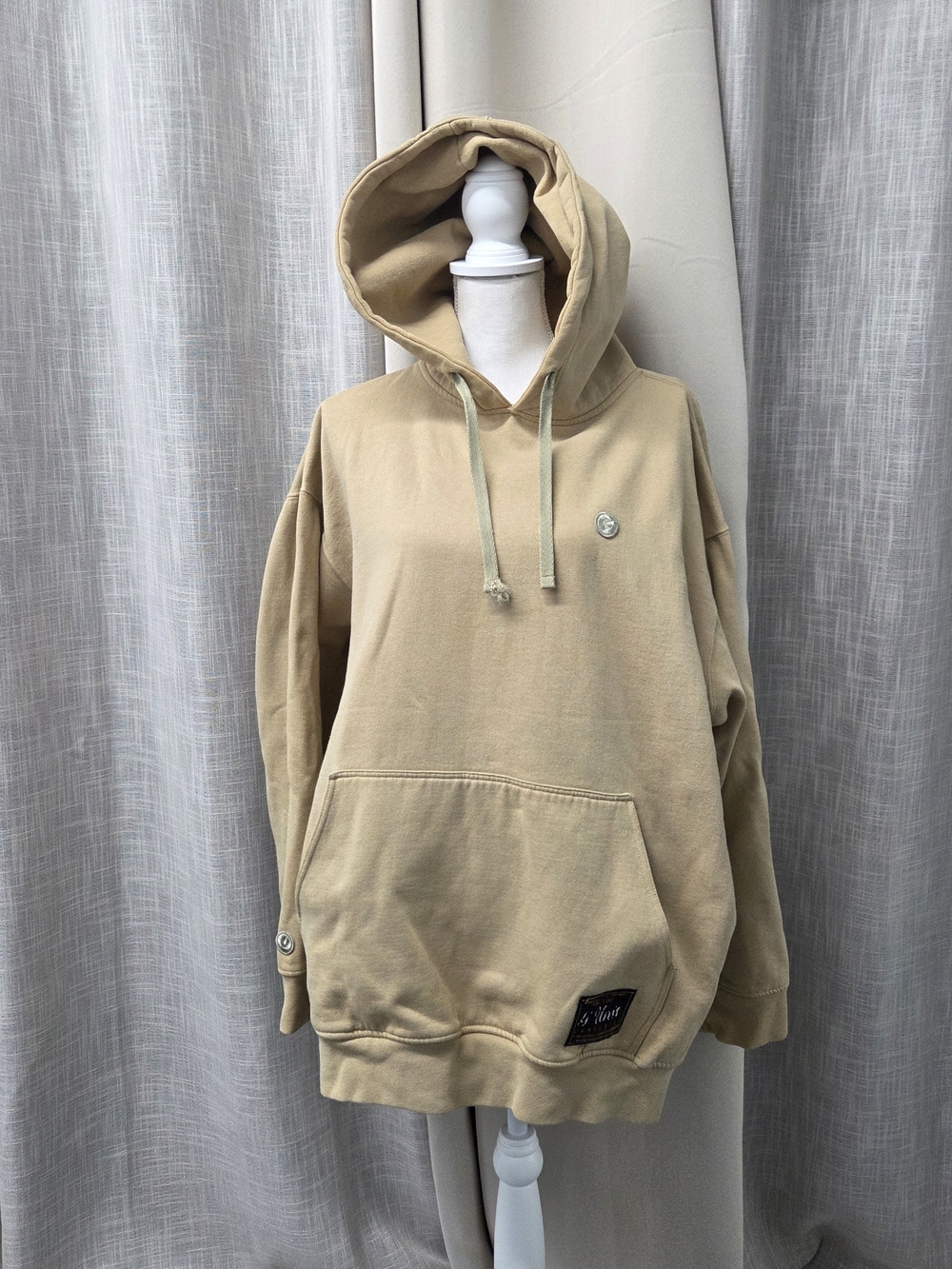 Vintage G-Unit Heavyweight Hoodie 3XL Tan Beige Blank Y2K Streetwear Pullover